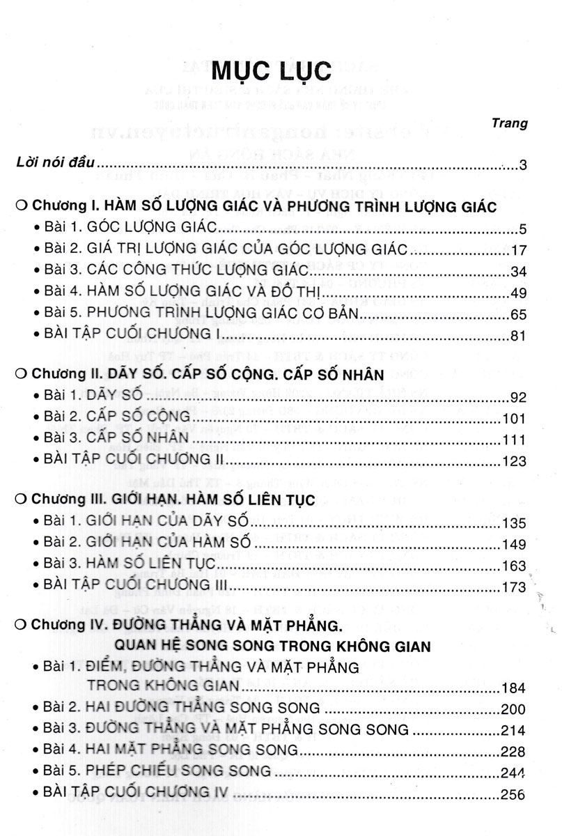 SÁCH THAM KHẢO TOÁN LỚP 11 (Dùng chung cho các bộ SGK hiện hành)